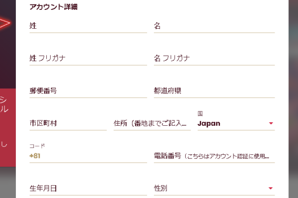 チェリーカジノ スロット 登録方法1
